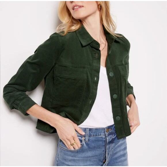 Kut From The Kloth Hunter Green Zinnia Jacket Cordoury Medium - Picture 1 of 9